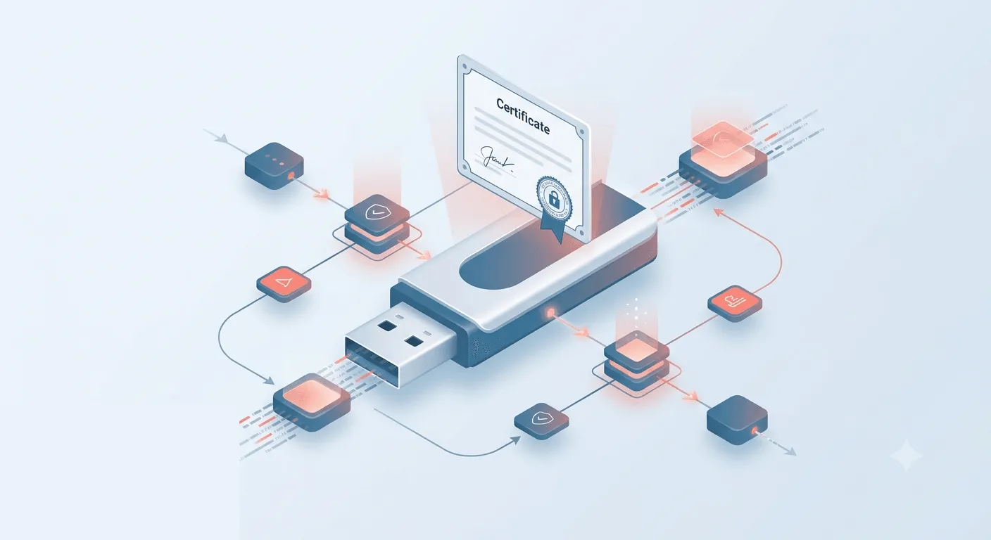 Cryptographic USB DSC token and Indian digital signature certificate verification